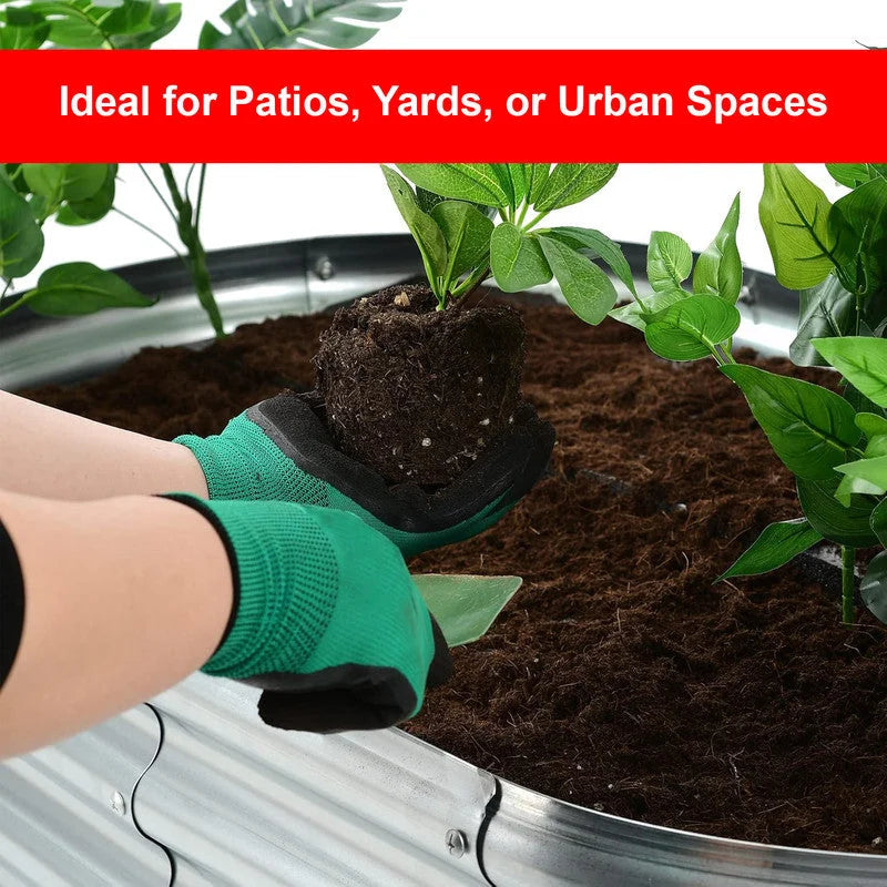 Hivvago Raised Garden Bed – Galvanized Steel Planter Box