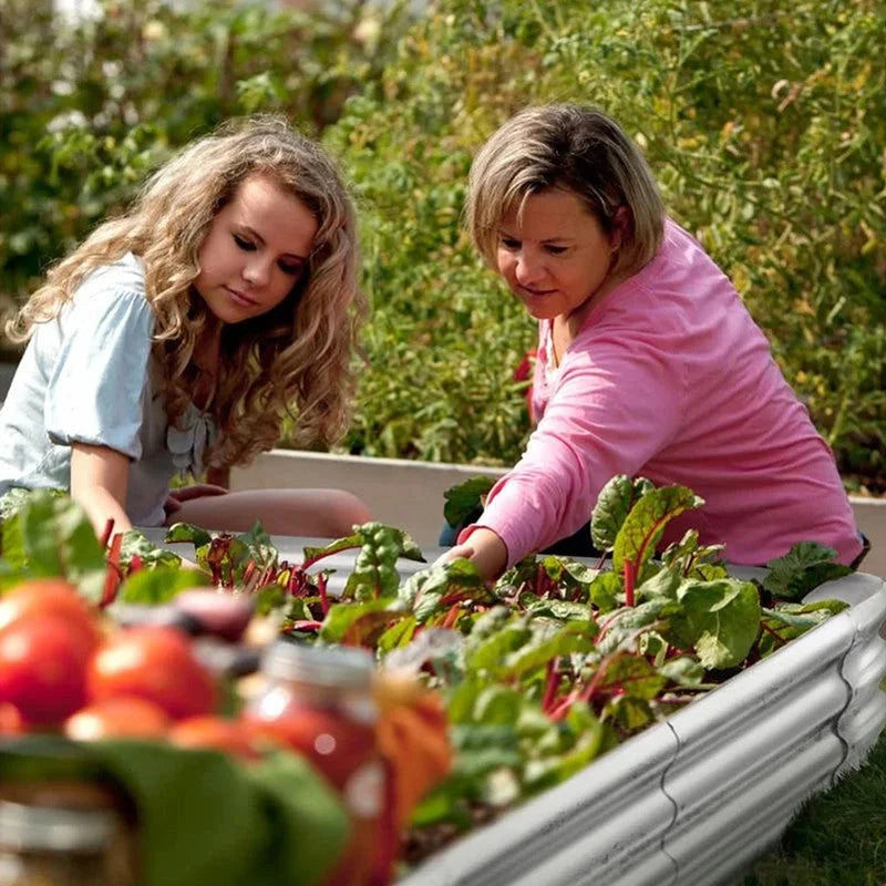 Hivvago Raised Garden Bed – Galvanized Steel Planter Box