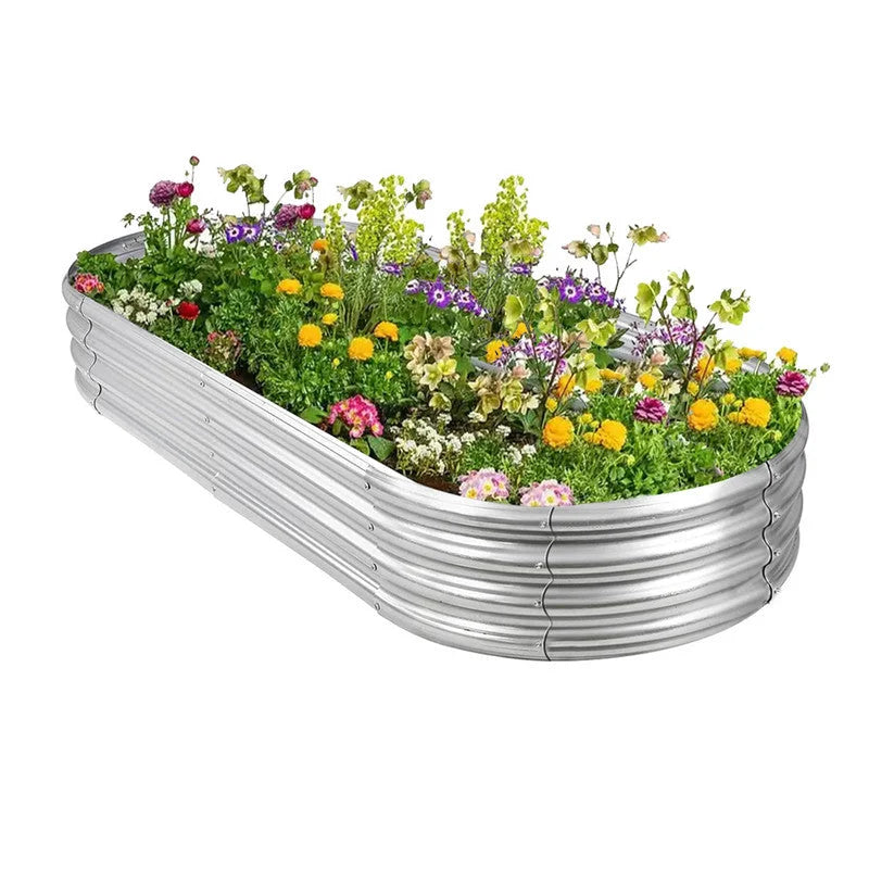 Hivvago Raised Garden Bed – Galvanized Steel Planter Box