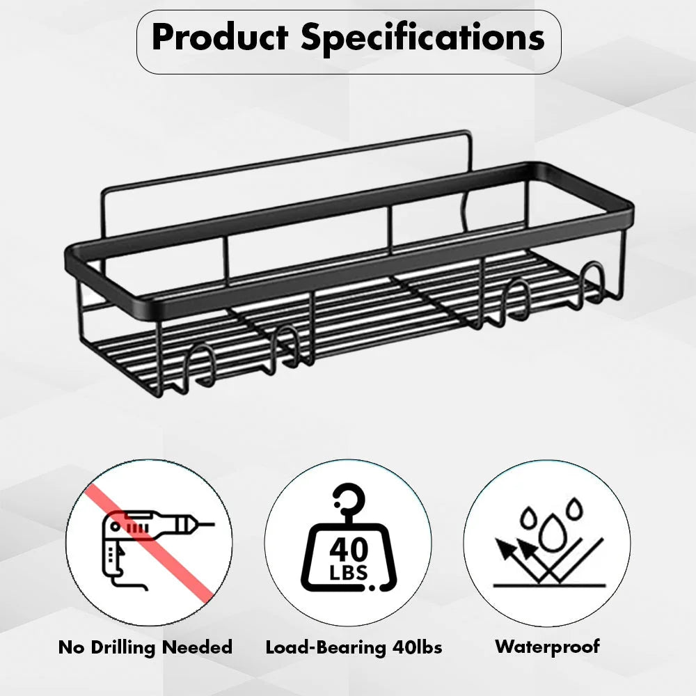 Hivvago Stainless Steel Bathroom Organizer with Adhesive