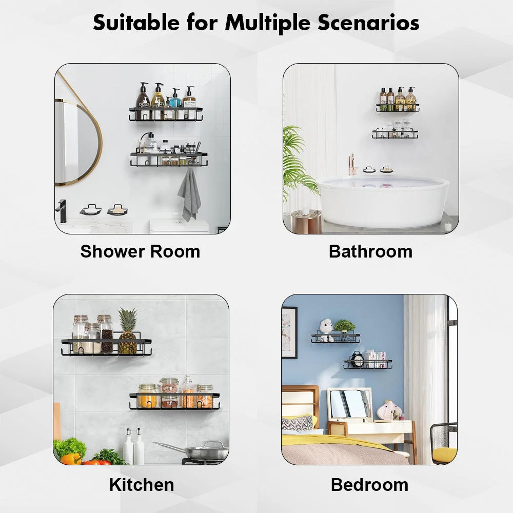 Hivvago Stainless Steel Bathroom Organizer with Adhesive