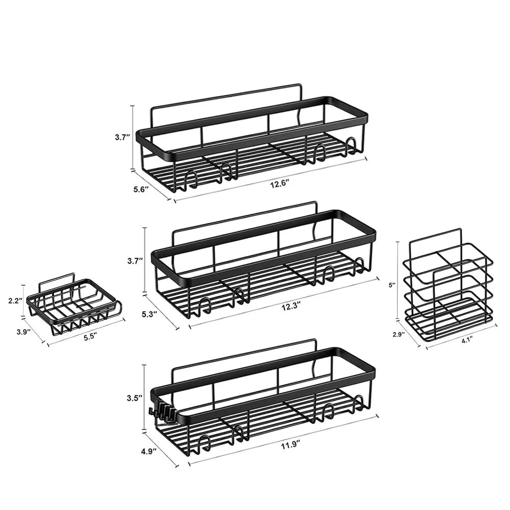 Hivvago Stainless Steel Bathroom Organizer with Adhesive