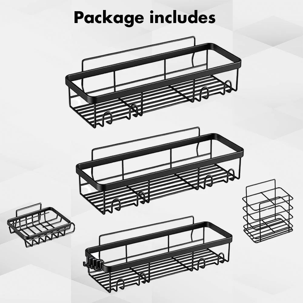 Hivvago Stainless Steel Bathroom Organizer with Adhesive