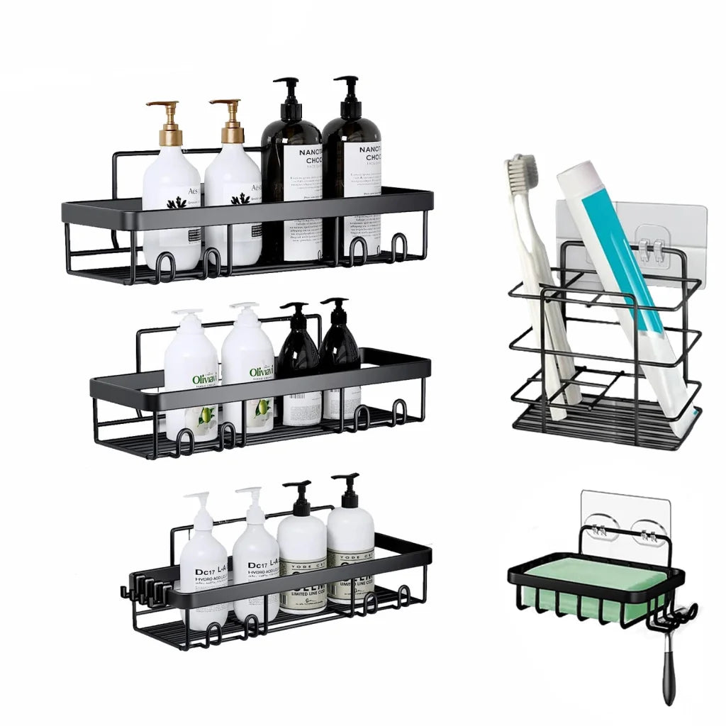 Hivvago Stainless Steel Bathroom Organizer with Adhesive