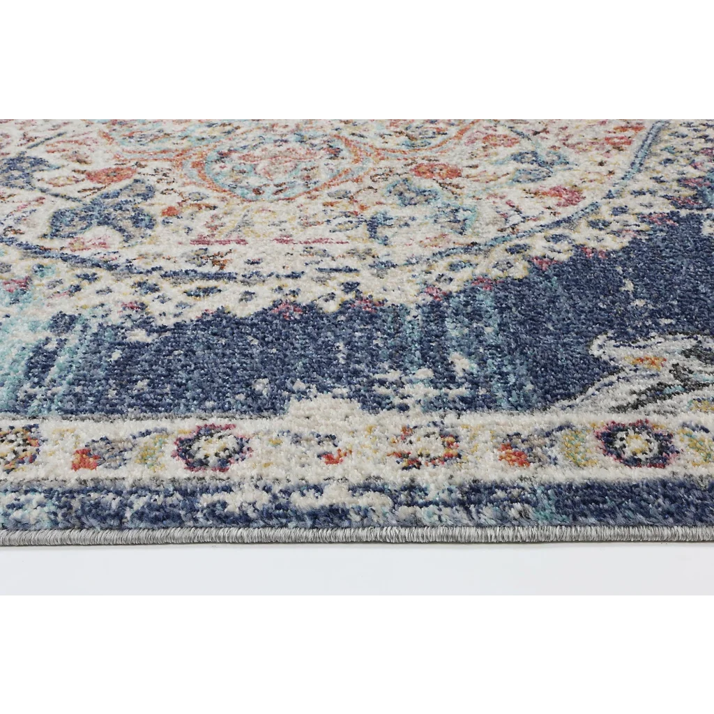 Hollow Medalion Transitional Navy Multi Rug 280x380 - Home