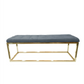 Holly Ottoman - Gold Base Dark Grey Seat - Furniture