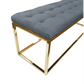 Holly Ottoman - Gold Base Dark Grey Seat - Furniture