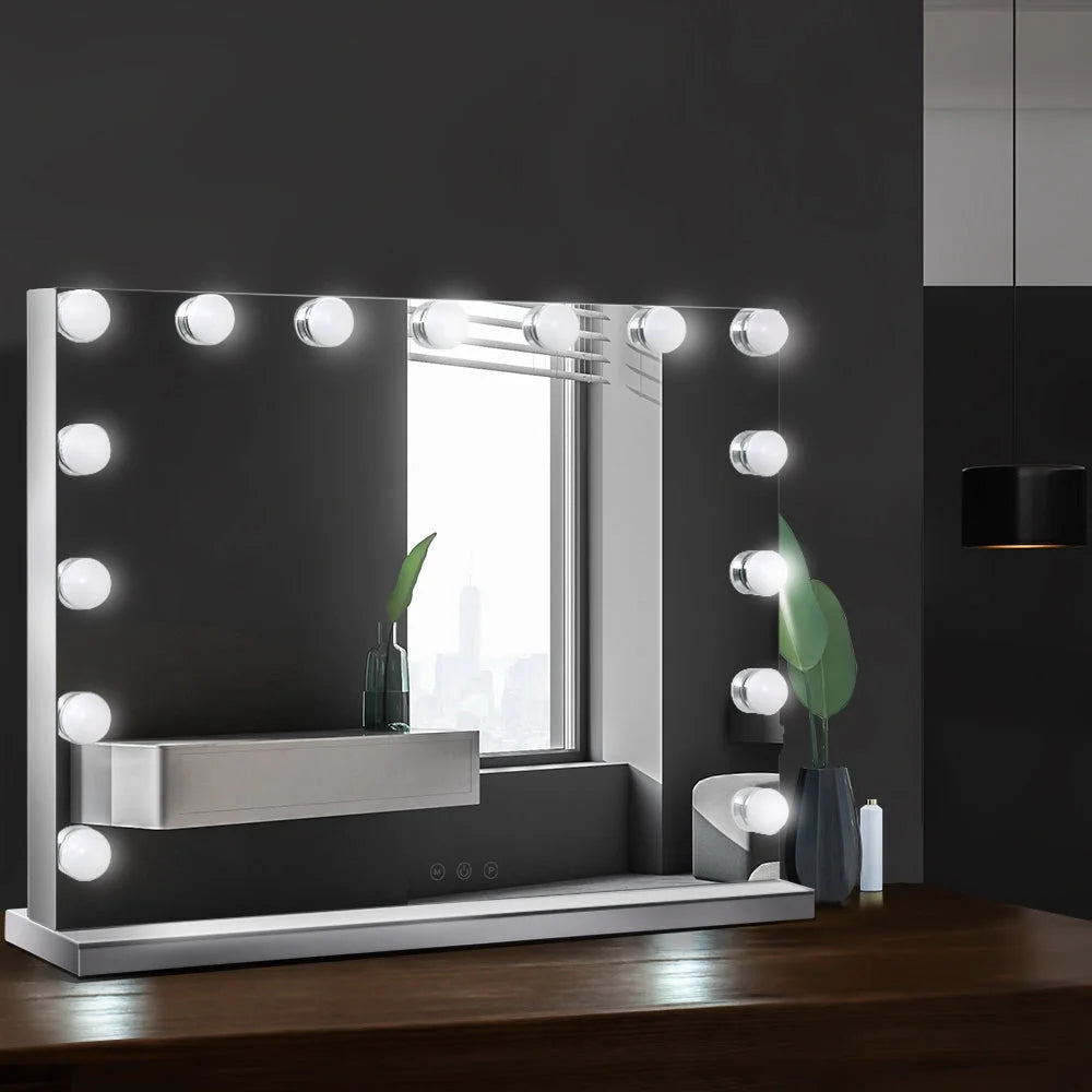 Hollywood Frameless Makeup Mirror with 15 LED Lighted