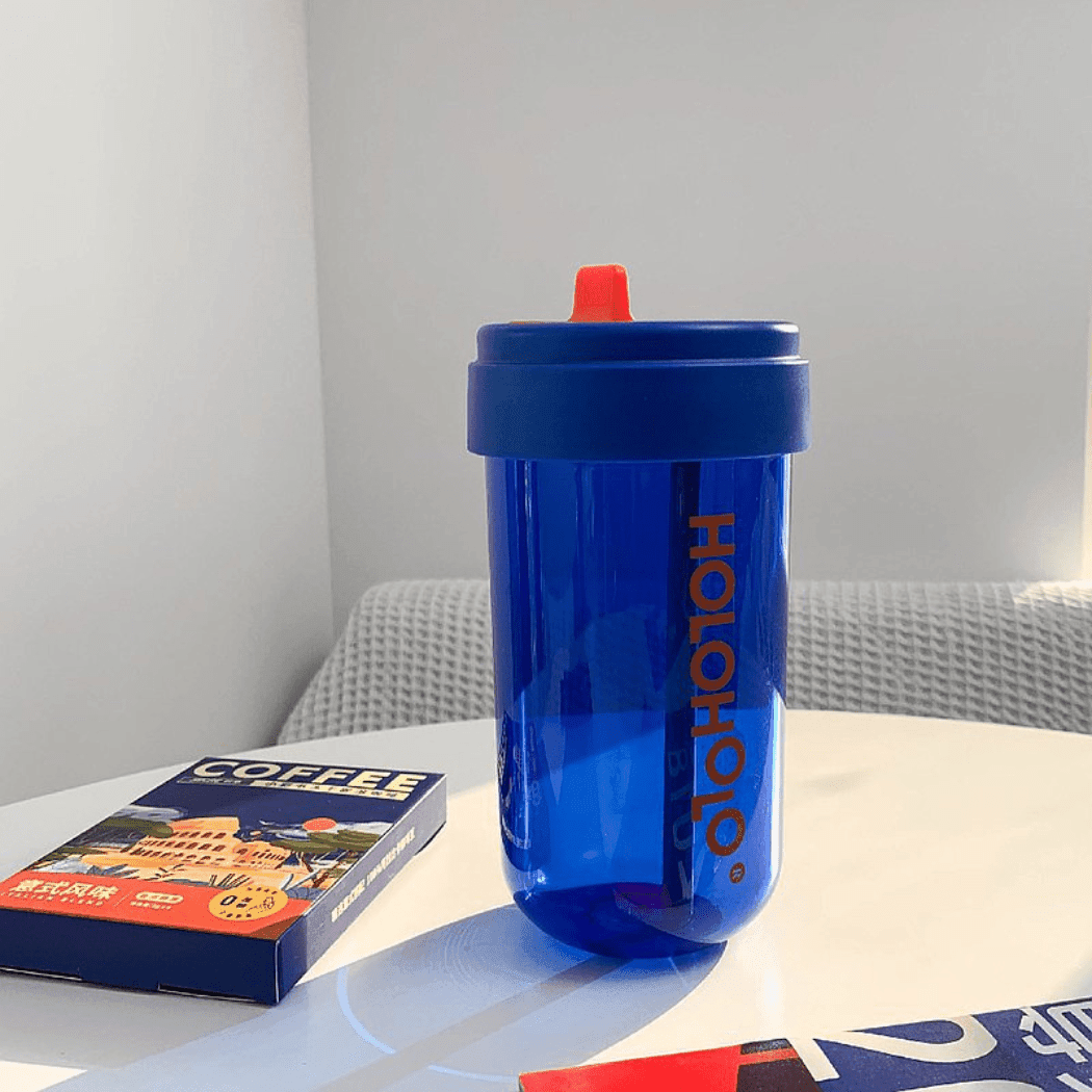HOLOHOLO Heat-Resistant Reusable Coffee Cup Blue 300ml