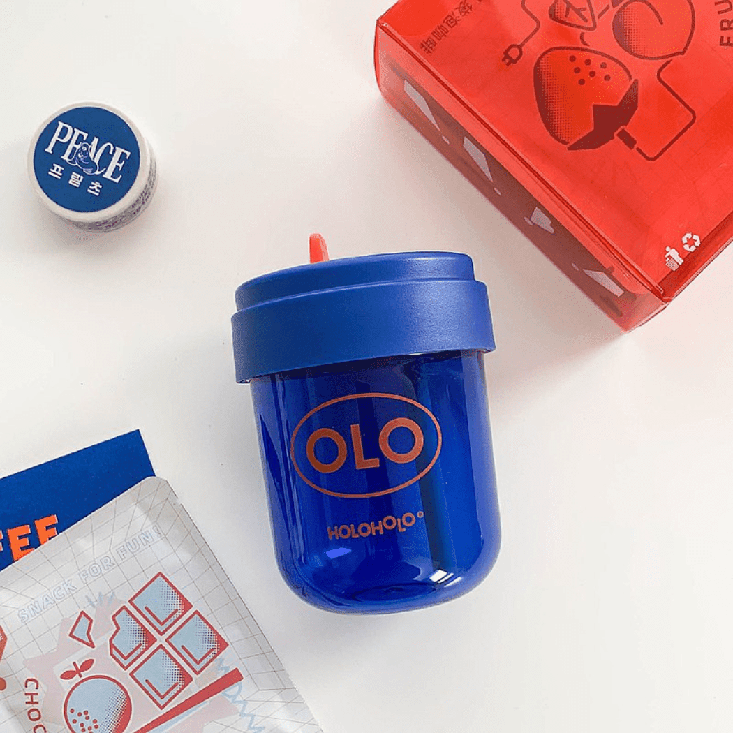 HOLOHOLO Heat-Resistant Reusable Coffee Cup Blue 300ml