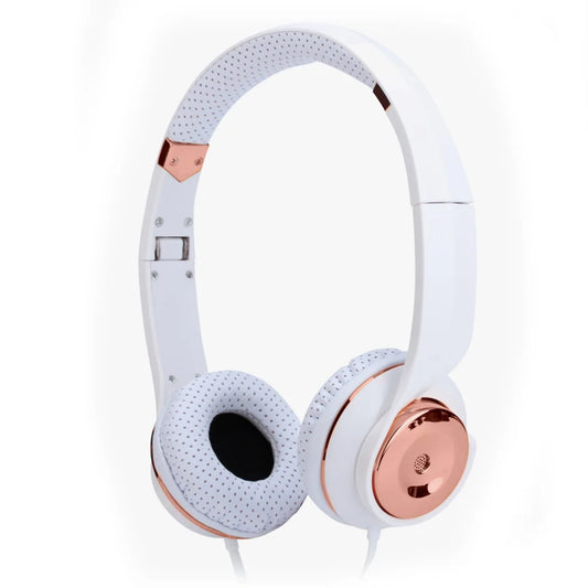 Holysmoke Motif On-Ear Foldable Headphones White & Rose Gold