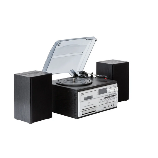 Home entertainment system with compact media player controls