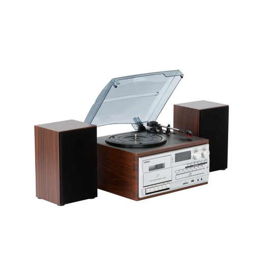Entertainment system player with shape details and included parts