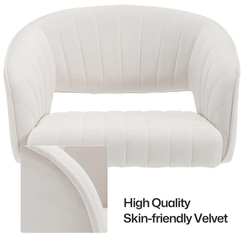Home Office Chair Velvet Beige - Furniture