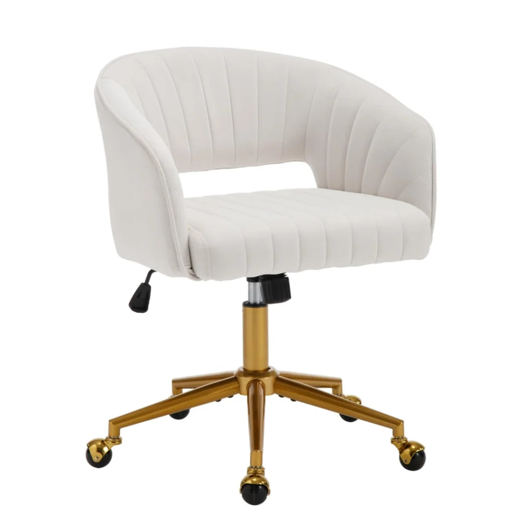 Home Office Chair Velvet Beige - Furniture