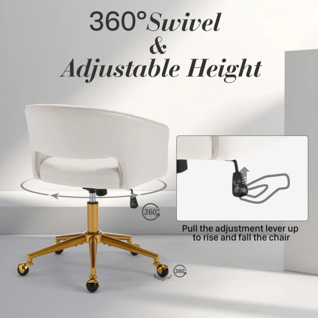 Home Office Chair Velvet Beige - Furniture