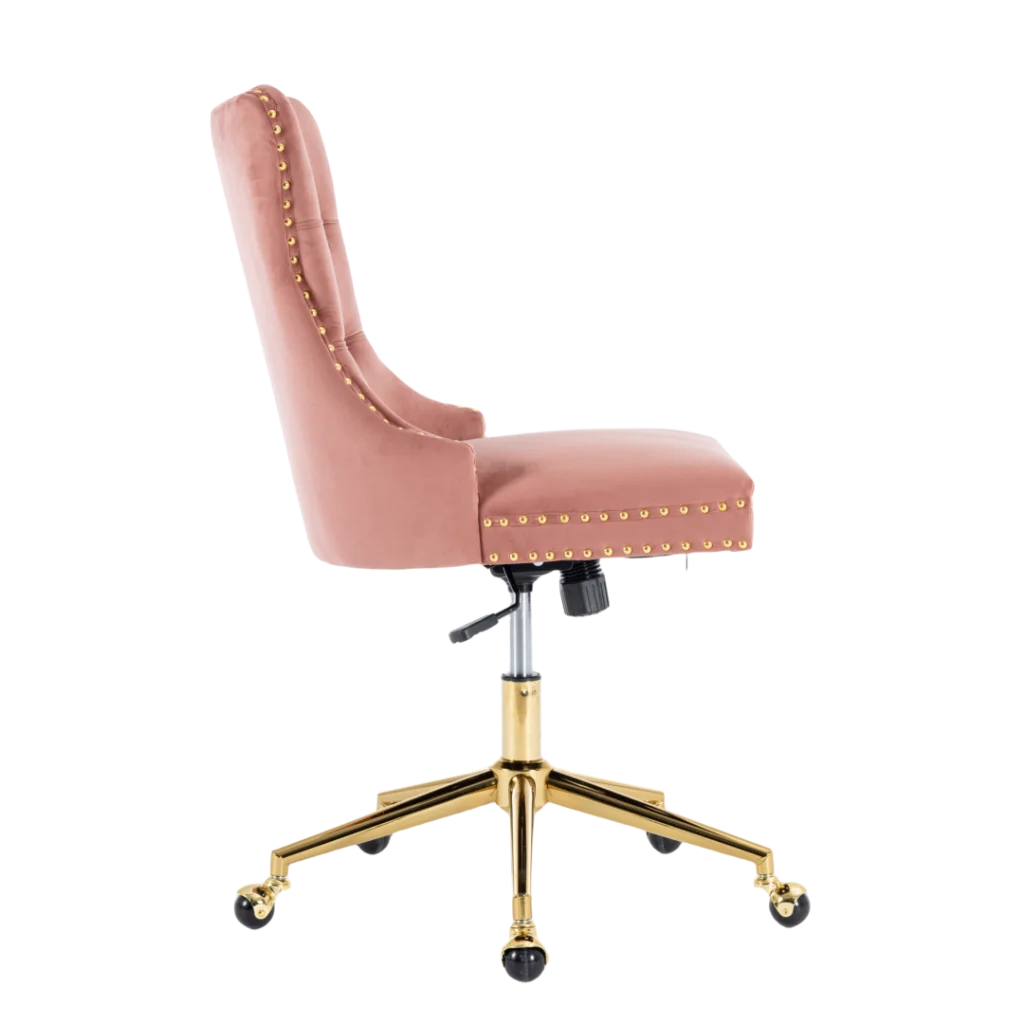 Home Office Chair Velvet Pink - Furniture