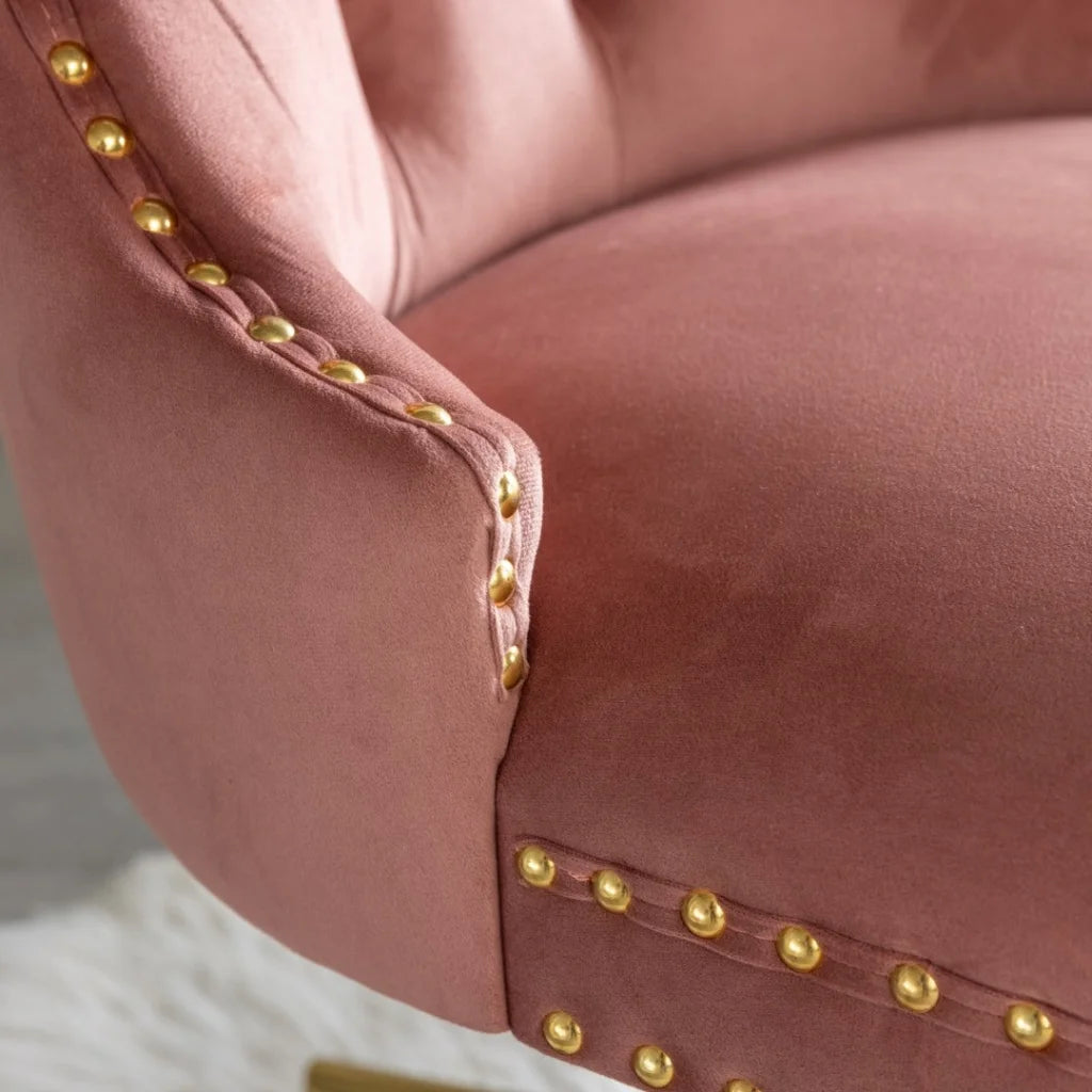 Home Office Chair Velvet Pink - Furniture