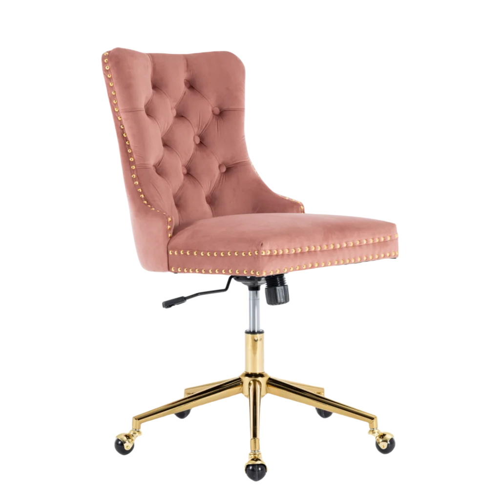 Home Office Chair Velvet Pink - Furniture