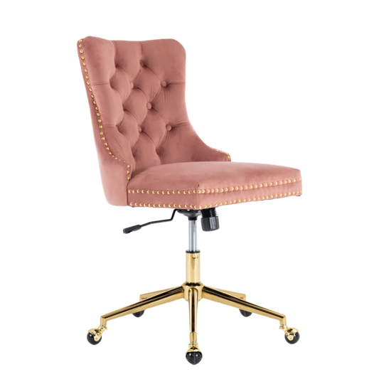 Home Office Chair Velvet Pink - Furniture