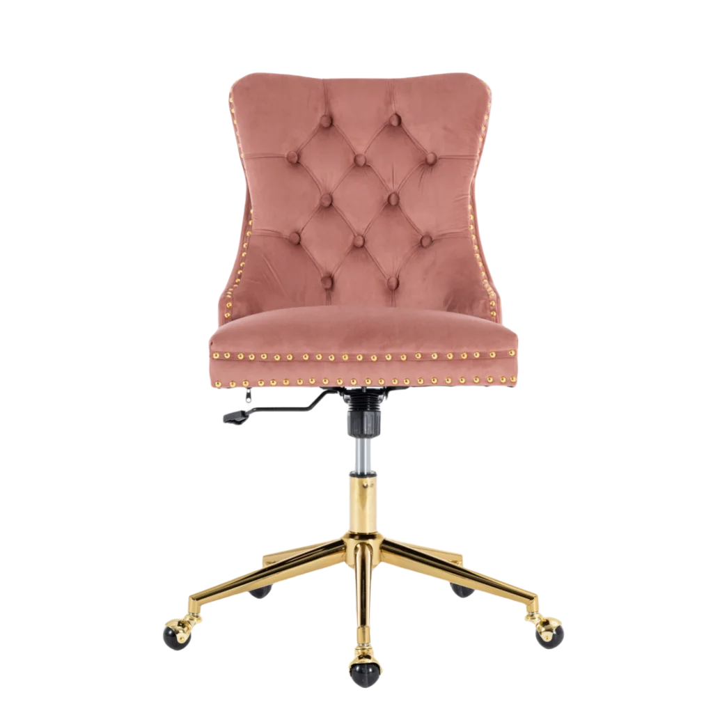 Home Office Chair Velvet Pink - Furniture