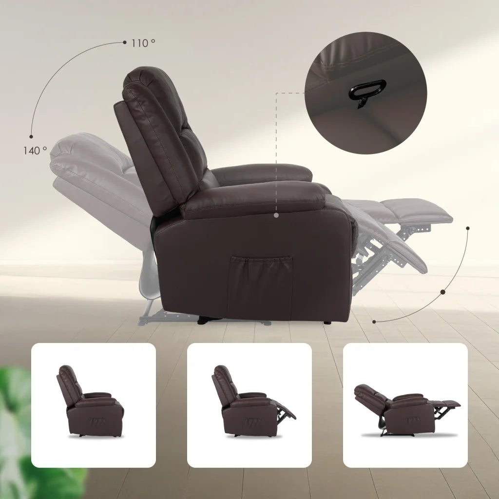 Home Recliner Chair - PU Leather Sofa Lounge Armchair MARLO