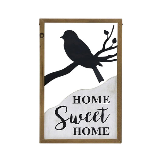 Home Sweet Home w Bird Framed Wall Art 48cm - Home & Garden