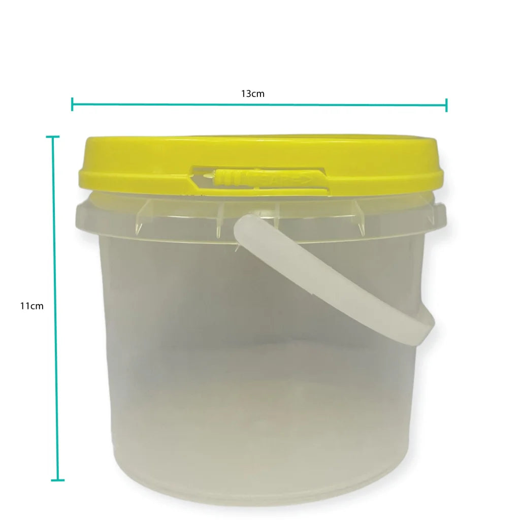 Honey Bucket Bulk 10 x 0.8L with Lid - 1Kg Clear