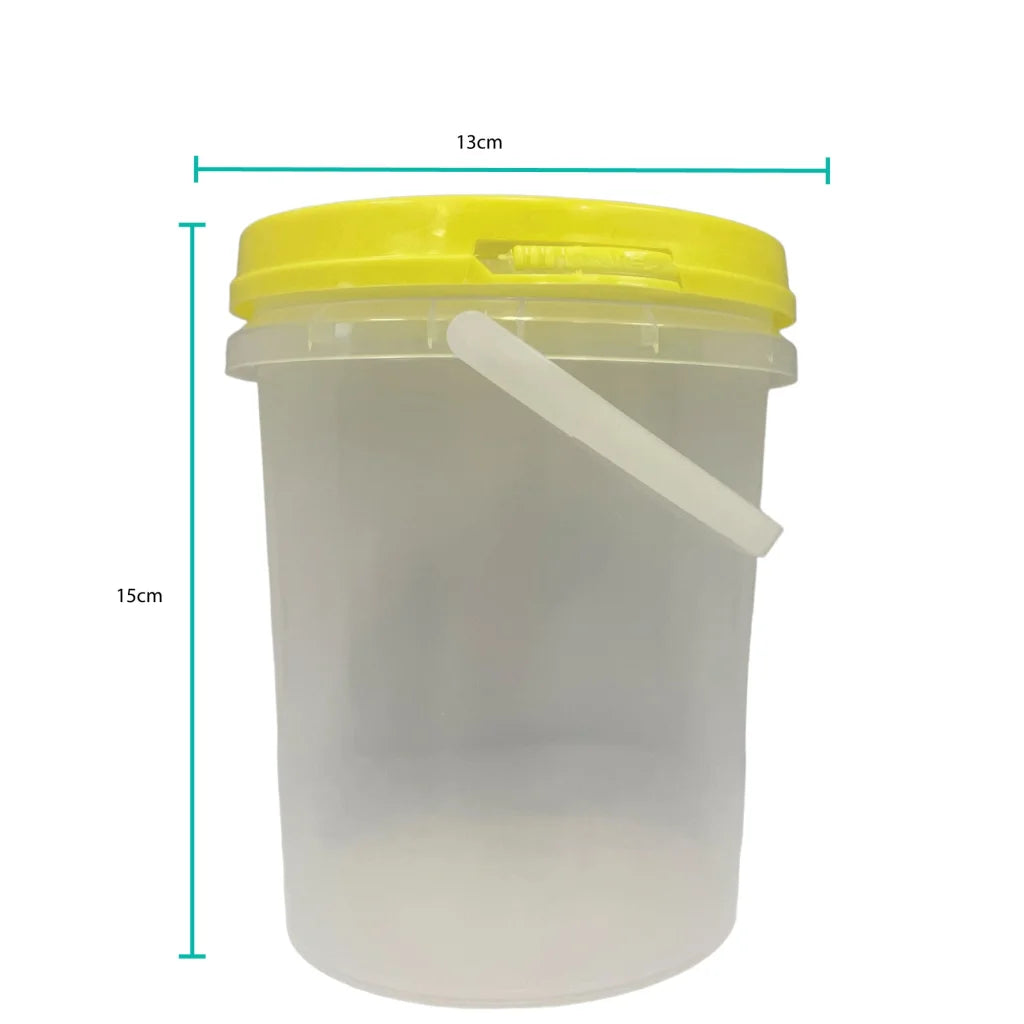 Honey Bucket Bulk 10x 1.2L with Lid - 1.5Kg Clear Tamper