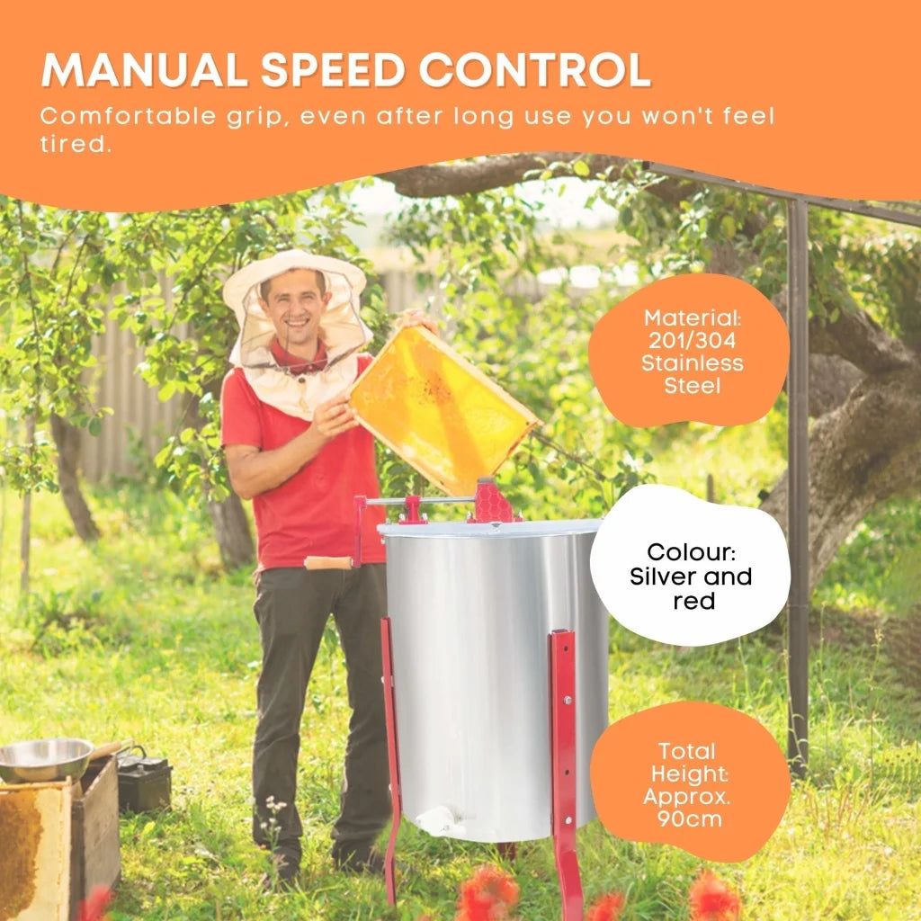 Honey Extractor 2-Frame Stainless Manual Crank