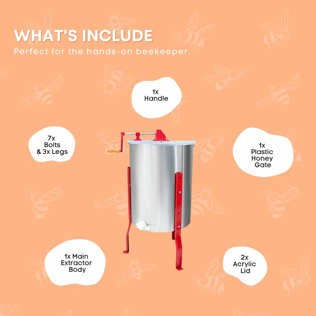 Honey Extractor 2-Frame Stainless Manual Crank