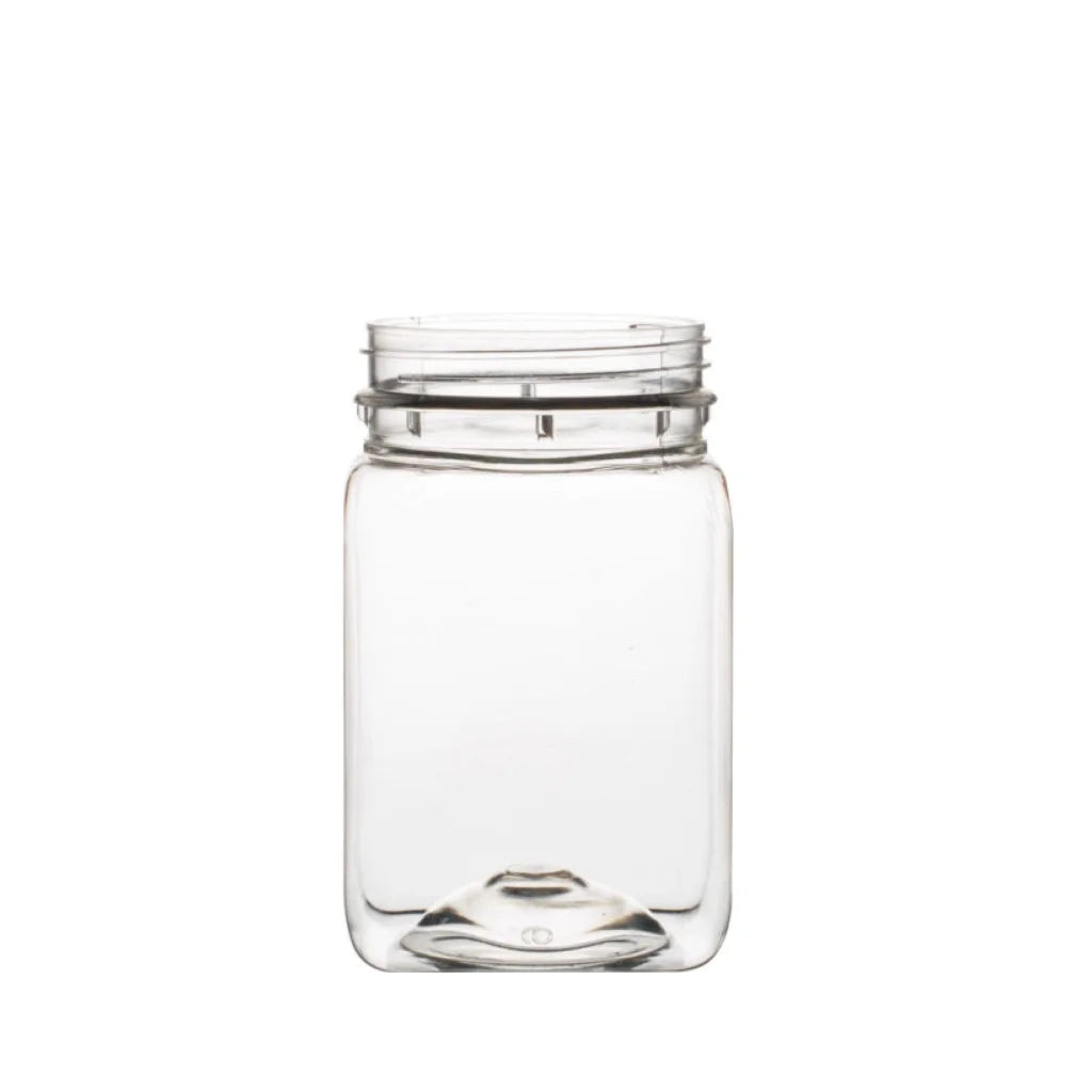 Honey Jars 10x 250g + Lids - Square Clear Plastic Food