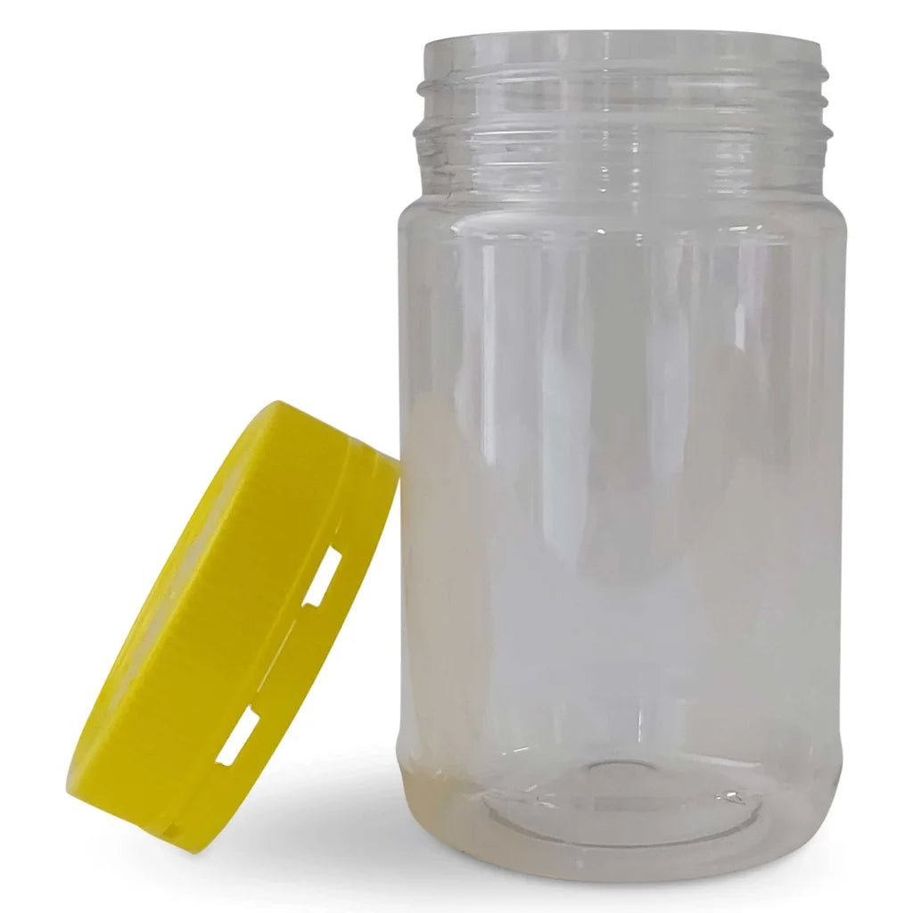 Honey Jars with Lids 10x 500g Plastic Round Clear Food