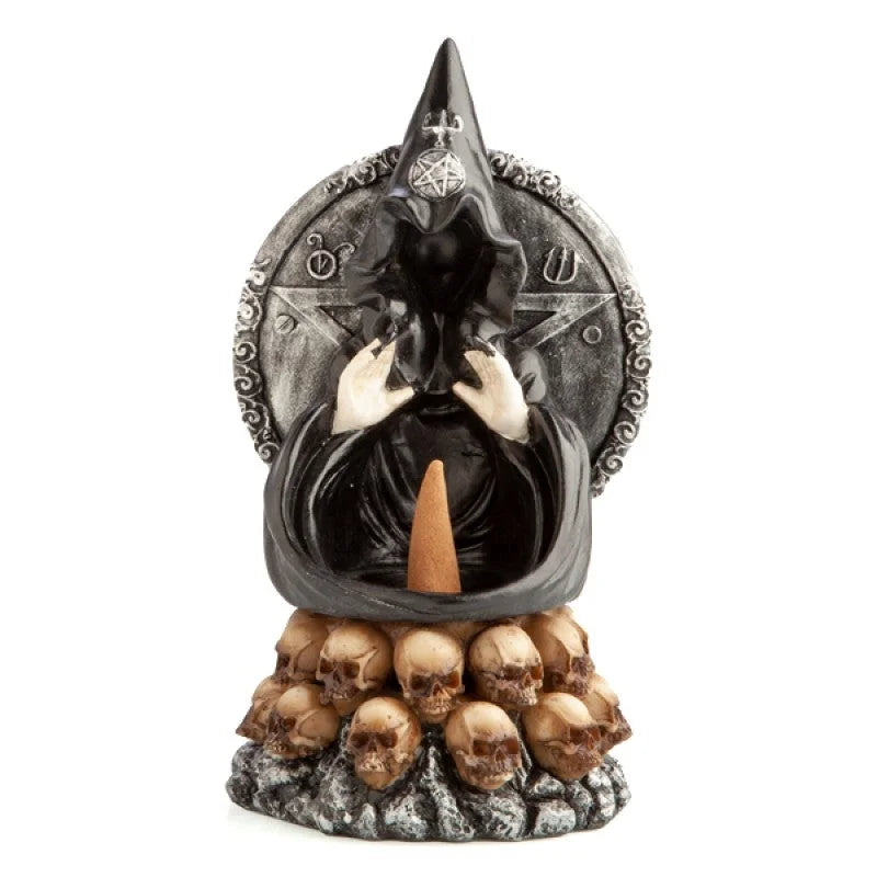 Hooded Baphomet & Skulls Backflow Incense Burner - Health &