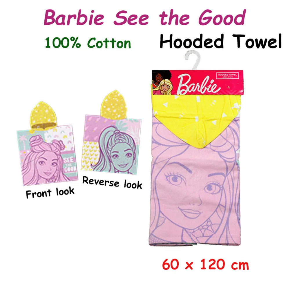 Hooded Towel Caprice Barbie See the Good Cotton Licensed 60