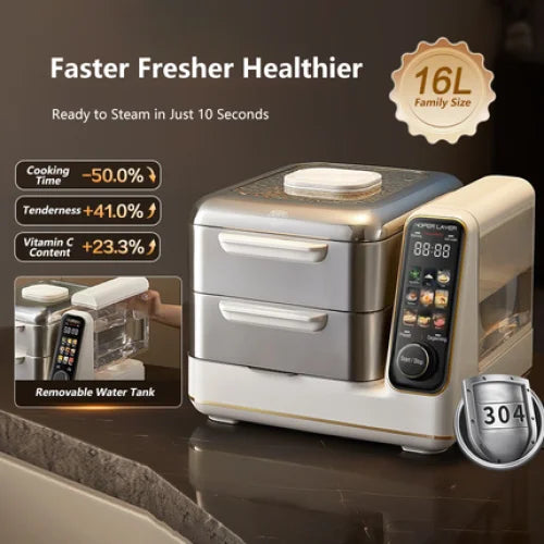 Hoper Layer Electric Food Steamer 16L Large Capacity 10