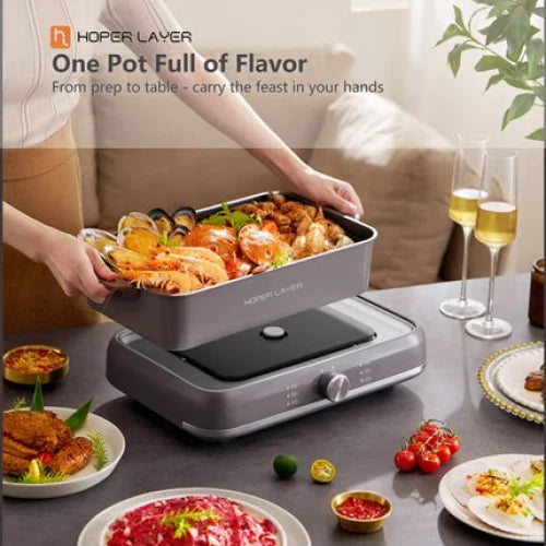 HOPER LAYER Electric Hot Pot 6L multifunctional nonstick cooker