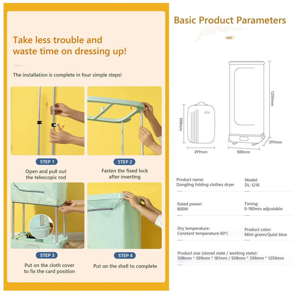 Hoper Layer Foldable Clothes Dryer Household Dryer Portable