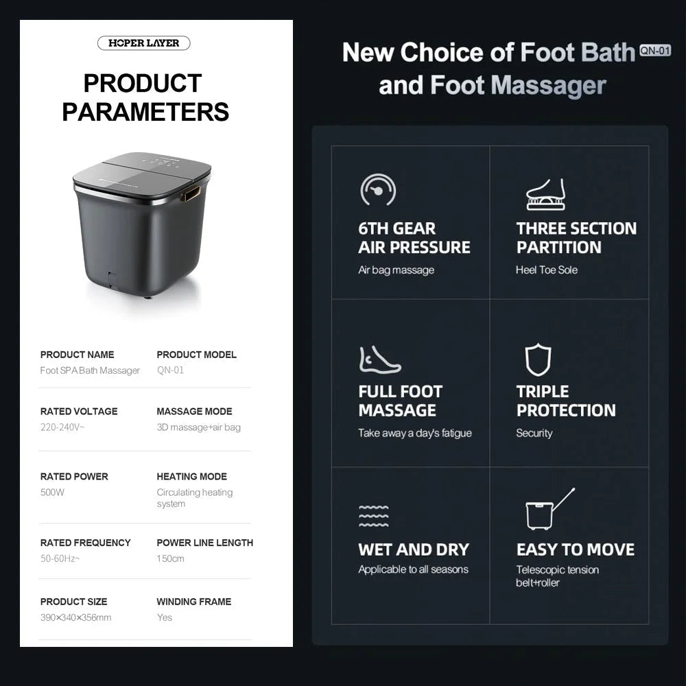 Hoper Layer Foot SPA Airbag Squeezing Foot Bath Massager