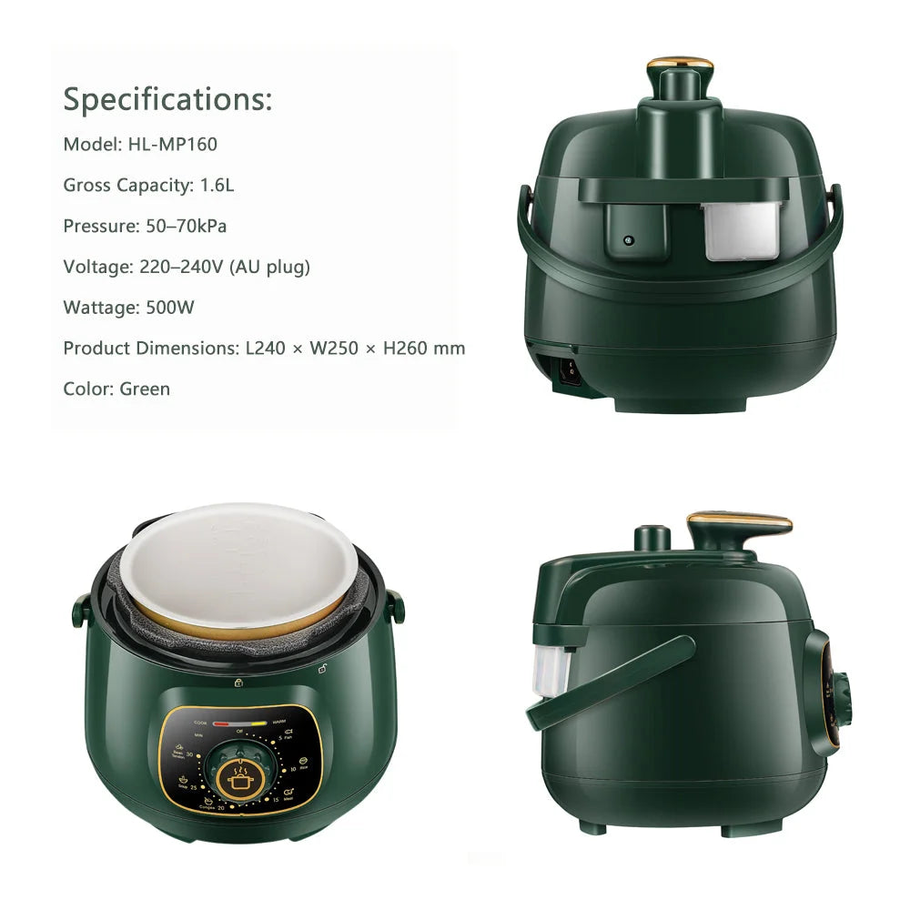 Hoper Layer Mini Electric Pressure Cooker – HL-MP160 3-Cup