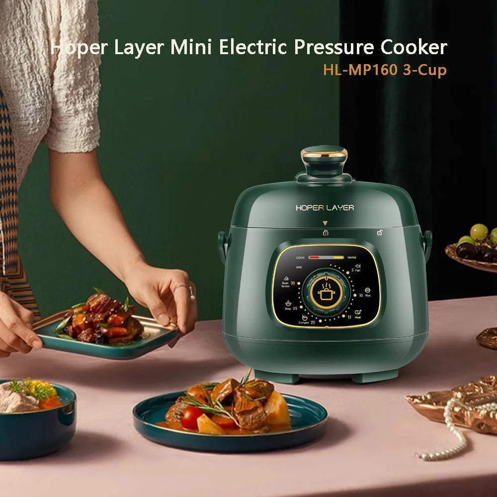 Hoper Layer Mini Electric Pressure Cooker – HL-MP160 3-Cup