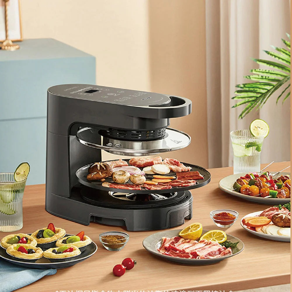 Hoper Layer Multi-functional 2 in 1 air fryer & smokeless