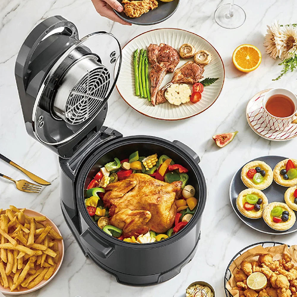 Hoper Layer Multi-functional 2 in 1 air fryer & smokeless
