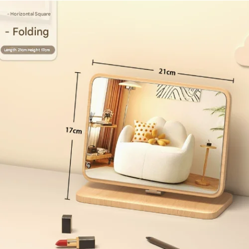 Horizontal Square Folding Mirror Tabletop Makeup Mirror