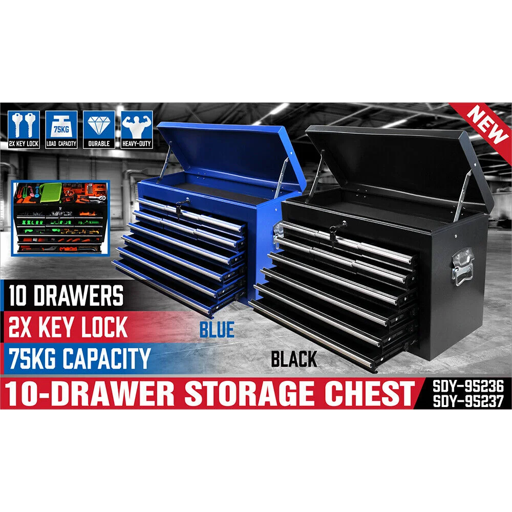HORUSDY 10-Drawer Tool Box Chest Lockable Cabinet Garage