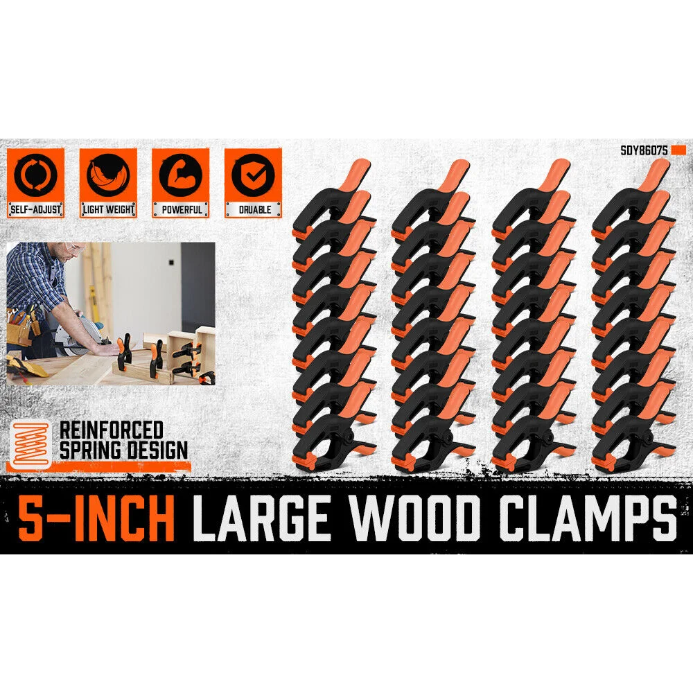 HORUSDY 32Pc Nylon Spring Clamp 7’’ Extra Large Rubber