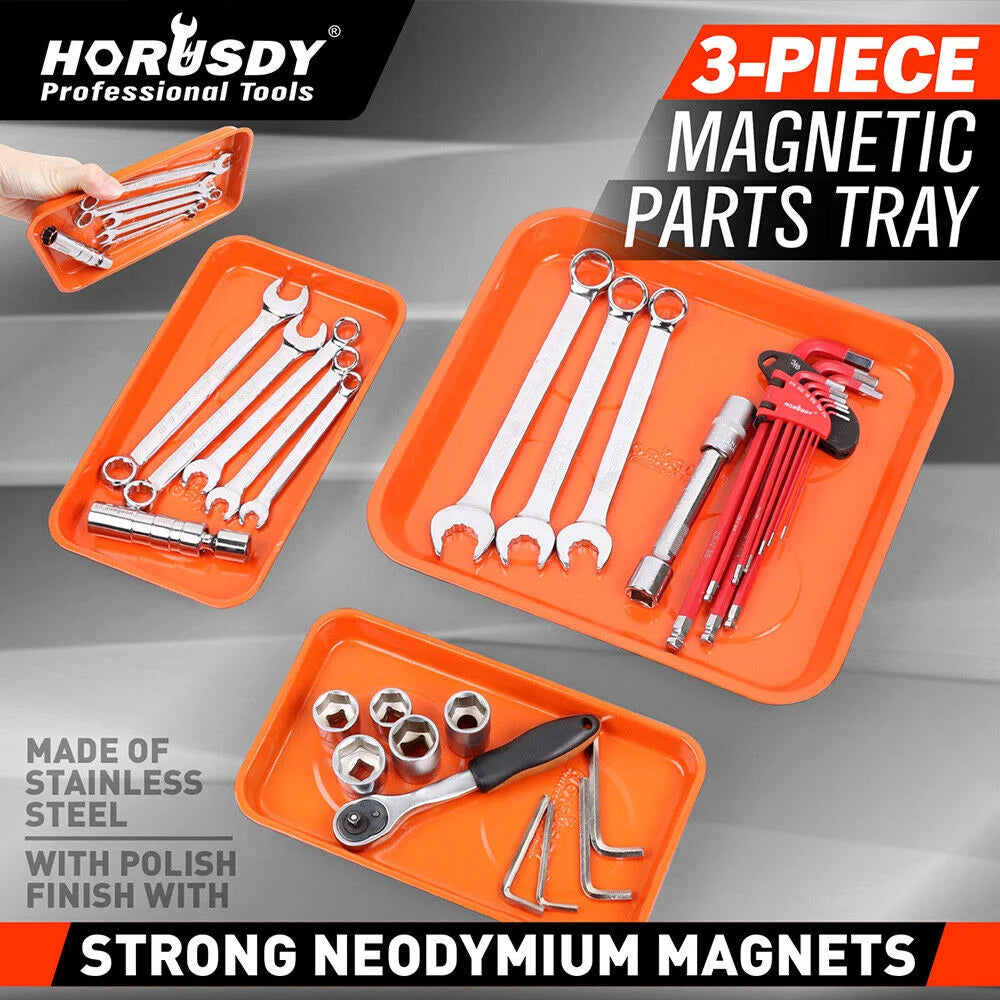 HORUSDY 3Pcs Magnetic Parts Tray Set Small Parts Tool