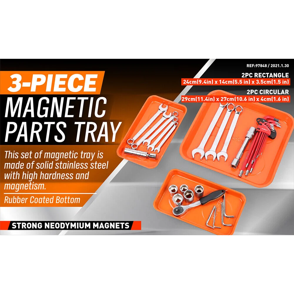 HORUSDY 3Pcs Magnetic Parts Tray Set Small Parts Tool