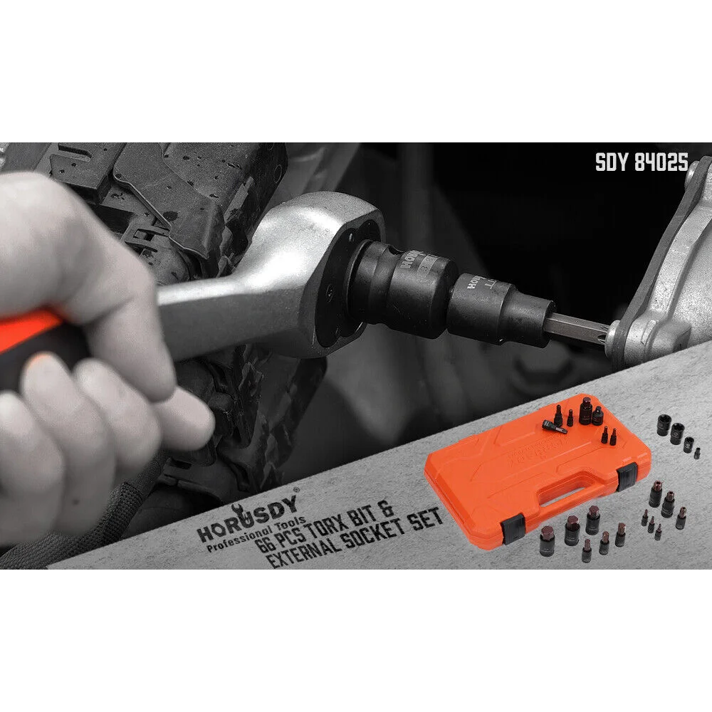 HORUSDY 66Pcs Torx Bit Socket Female External Socket Set