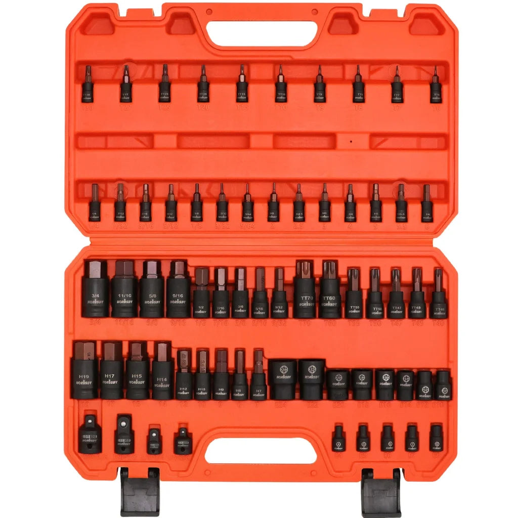 HORUSDY 66Pcs Torx Bit Socket Female External Socket Set